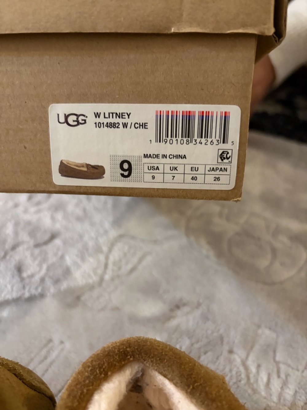 UGG Chestnut Brown Lintney Suede Moccasins - Picture 2 of 9